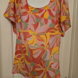 Pleione Vibrant Floral Women's Blouse